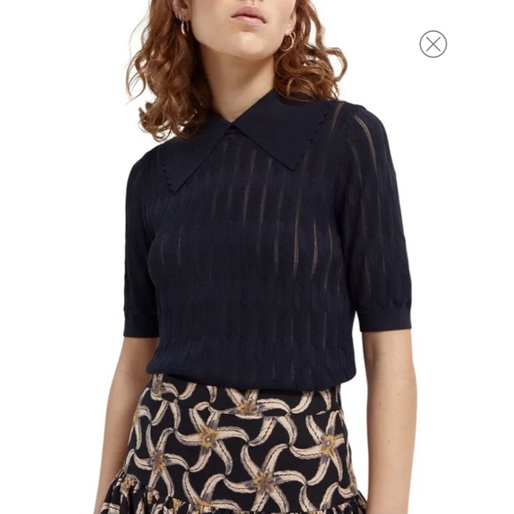 NEW! Scotch & Soda Scalloped Peter Pan Sweater - Picture 2 of 10